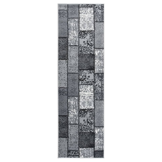 Teppichläufer BCF Grau mit Blockmuster 100x450 cm