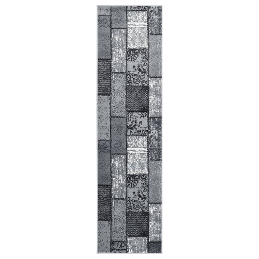 Teppichläufer BCF Grau mit Blockmuster 100x500 cm