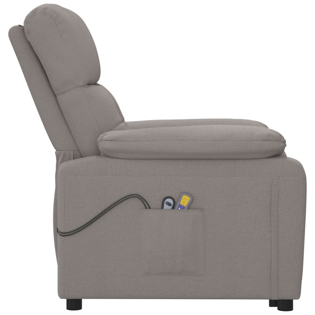 Massagesessel Elektrisch Taupe Stoff