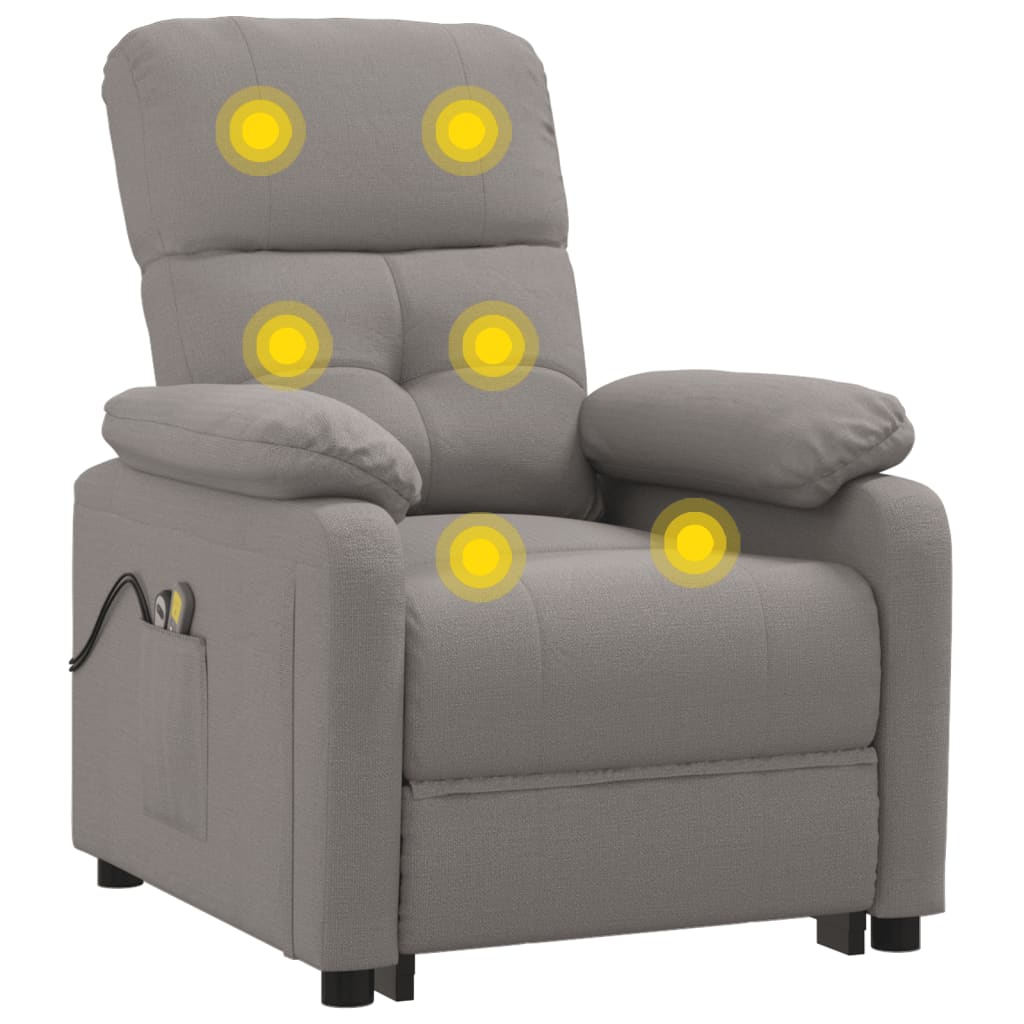Massagesessel Elektrisch Taupe Stoff