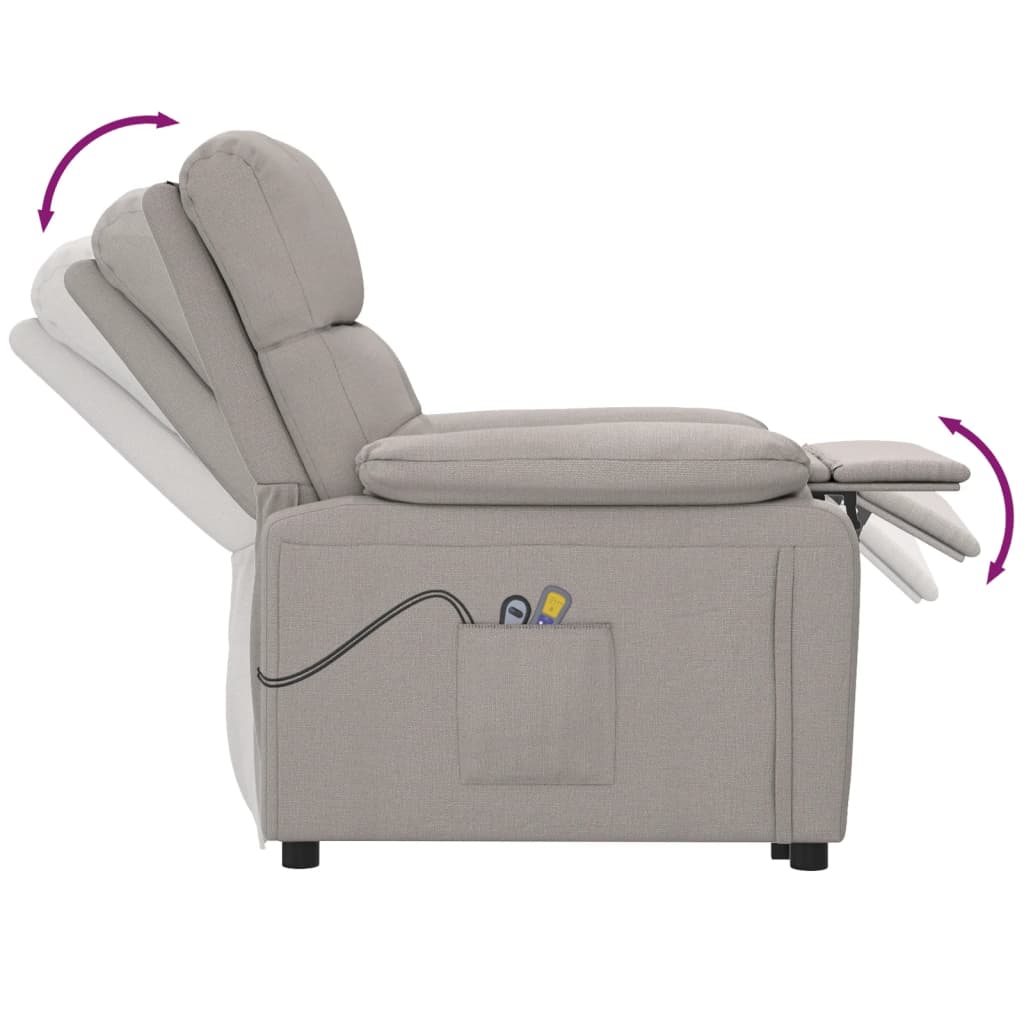 Massagesessel Elektrisch Taupe Stoff