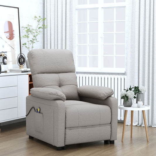 Massagesessel Elektrisch Taupe Stoff