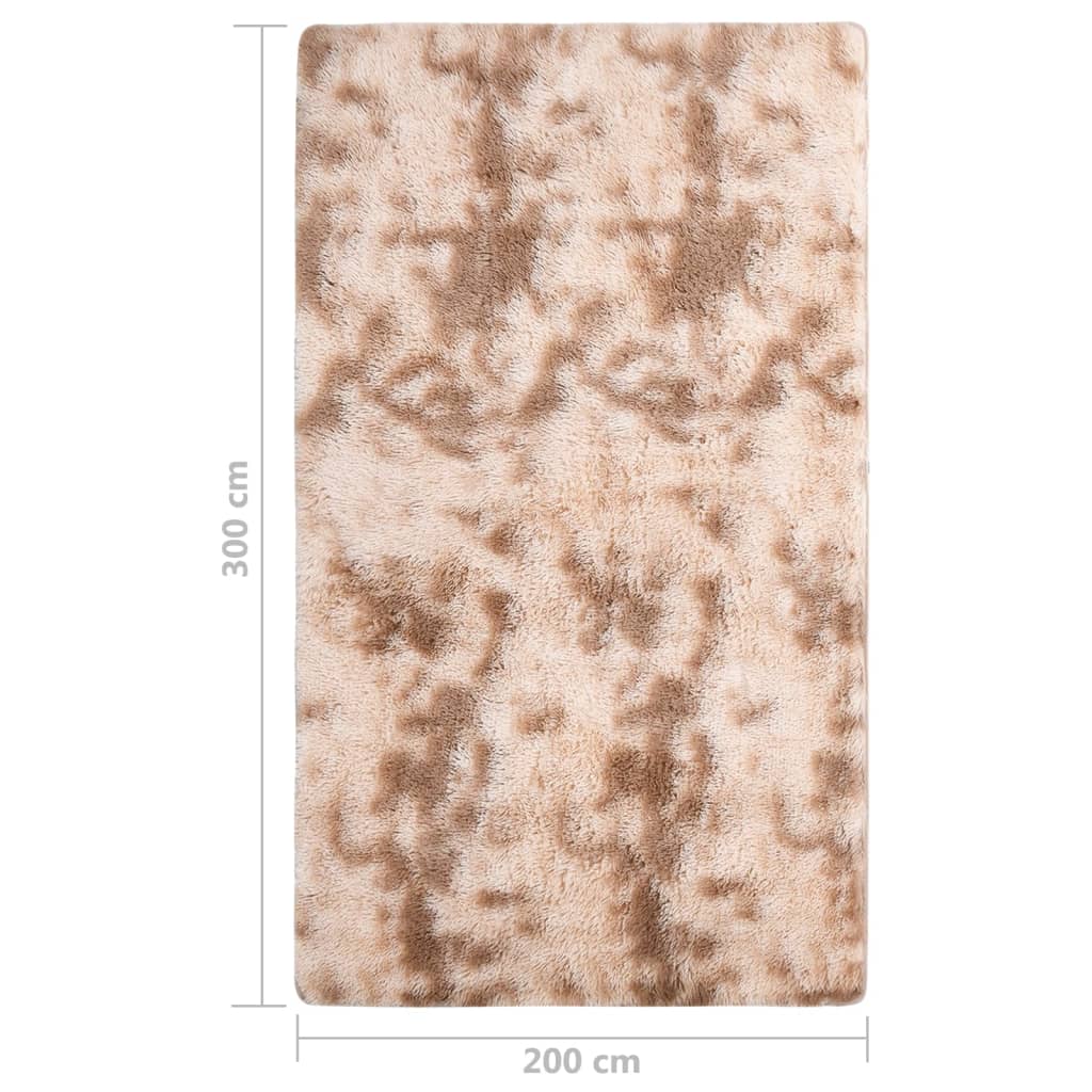 Shaggy-Teppich Creme 300x200 cm