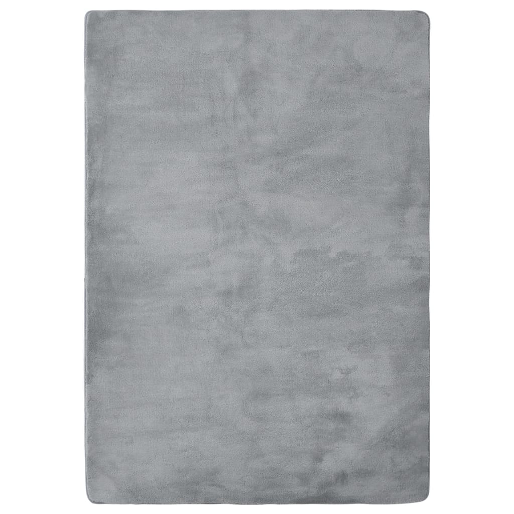 Hochflor-Teppich Grau 170x120 cm