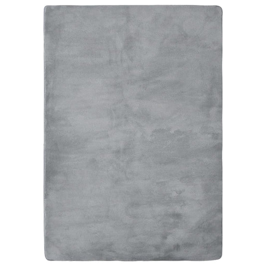 Hochflor-Teppich Grau 170x120 cm