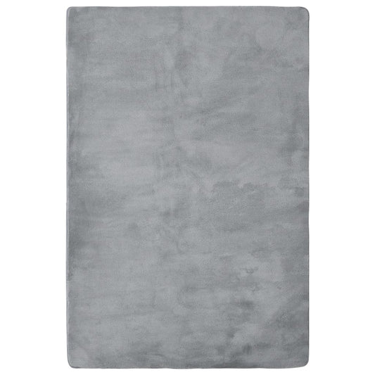 Hochflor-Teppich Grau 200x140 cm