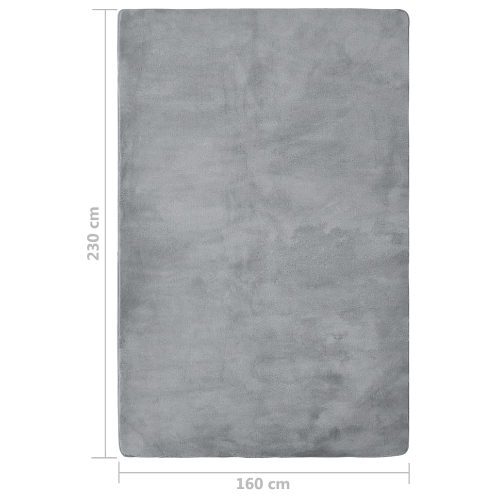 Hochflor-Teppich Grau 230x160 cm