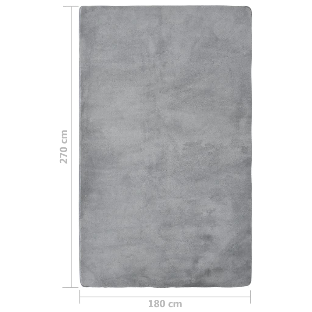 Hochflor-Teppich Grau 270x180 cm