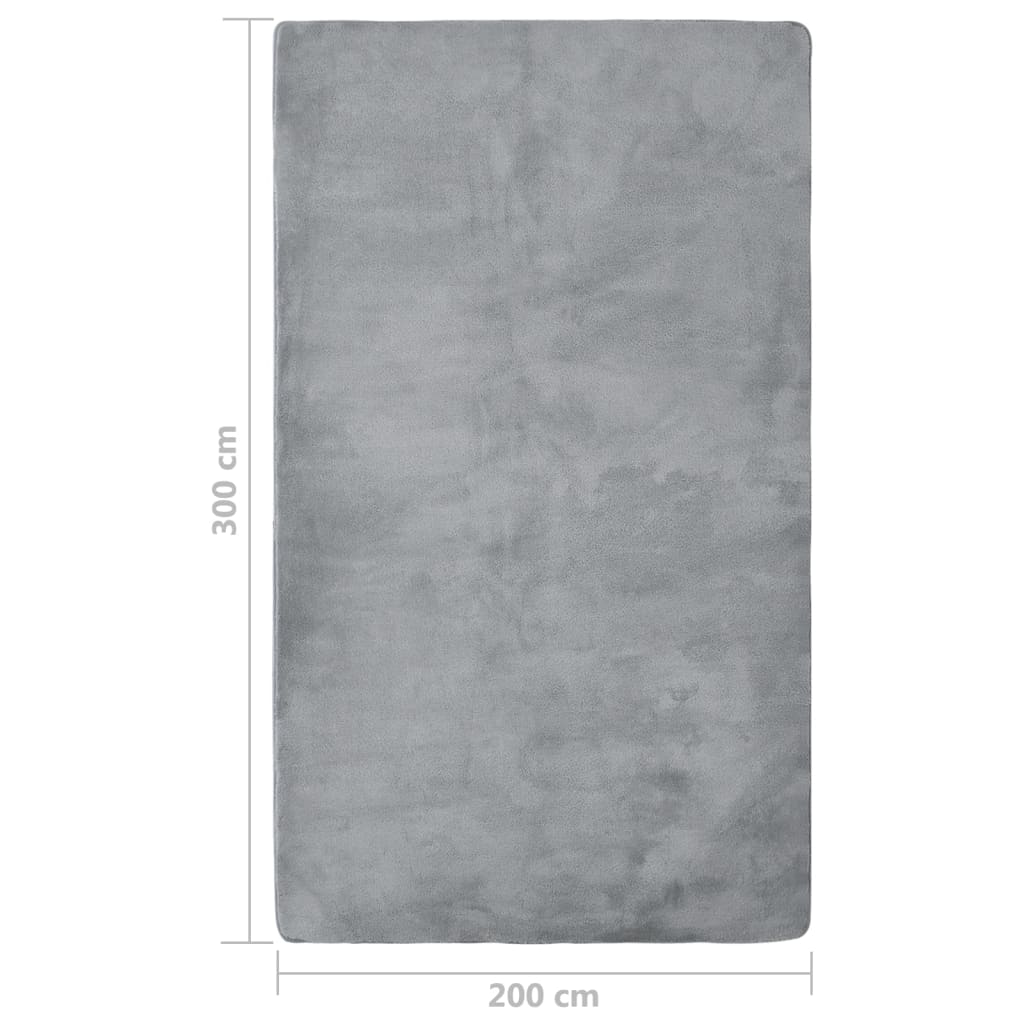 Hochflor-Teppich Grau 300x200 cm