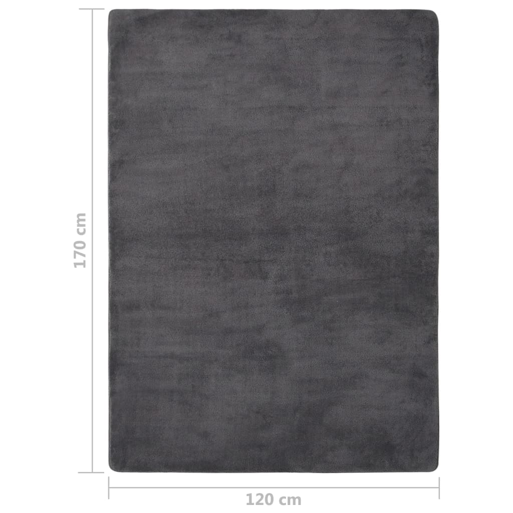 Hochflor-Teppich Anthrazit 170x120 cm