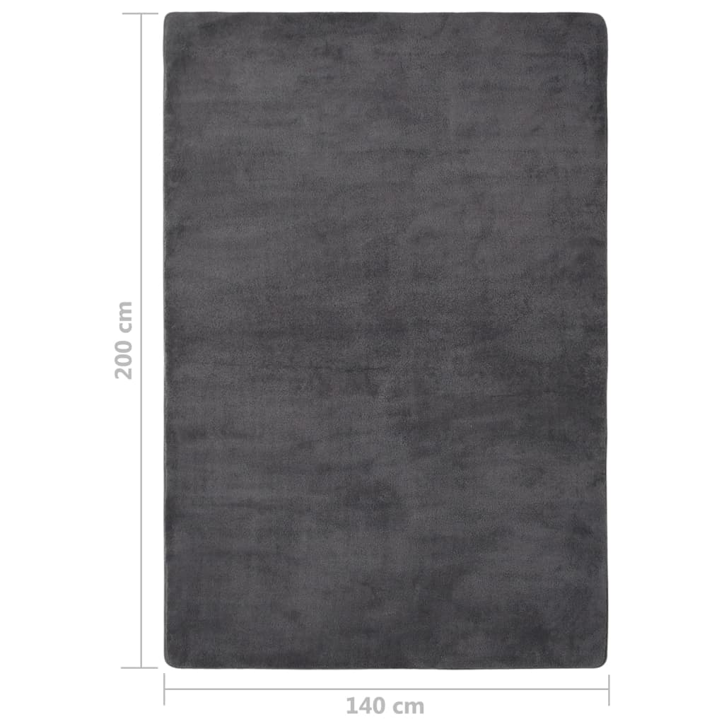 Hochflor-Teppich Anthrazit 200x140 cm