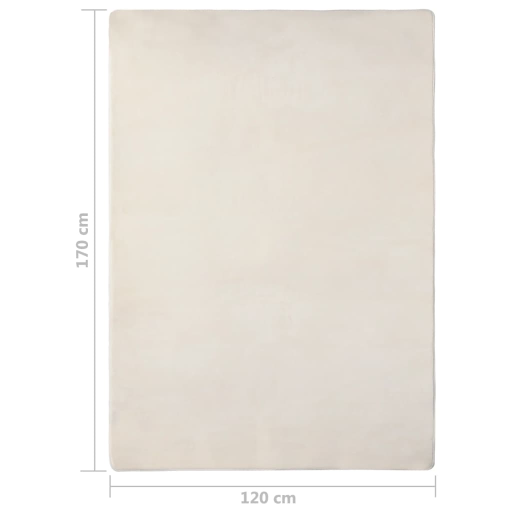 Hochflor-Teppich Creme 170x120 cm