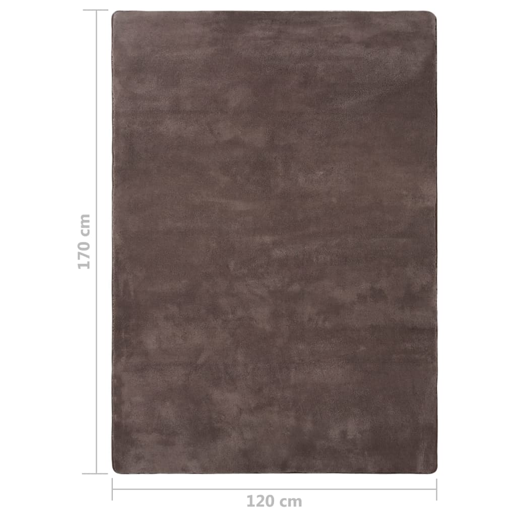 Hochflor-Teppich Taupe 170x120 cm