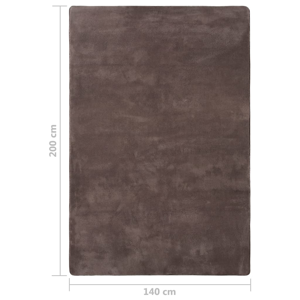 Hochflor-Teppich Taupe 200x140 cm