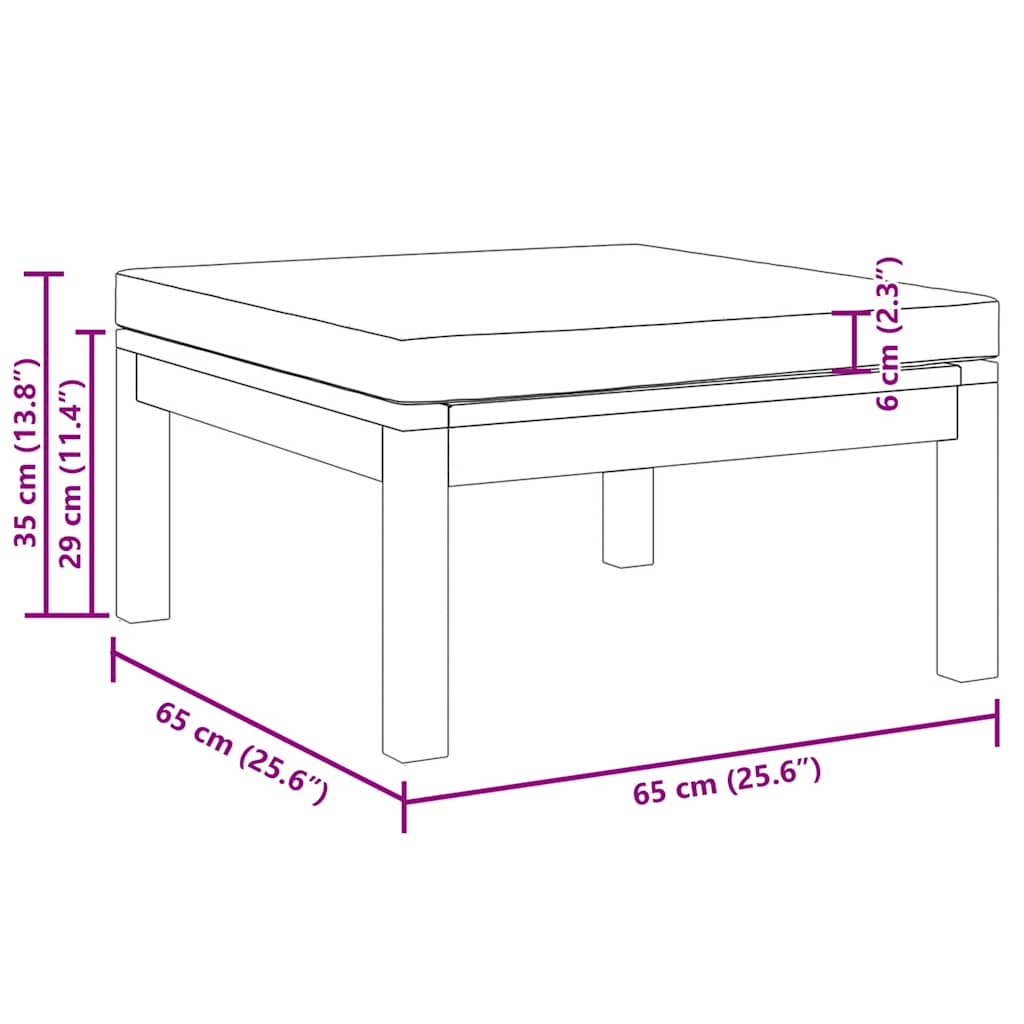 3-tlg. Garten-Lounge-Set mit Dunkelgrauen Kissen Akazienholz