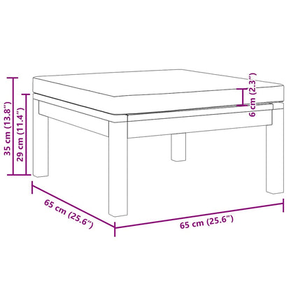 3-tlg. Garten-Lounge-Set mit Cremeweißen Kissen Akazienholz