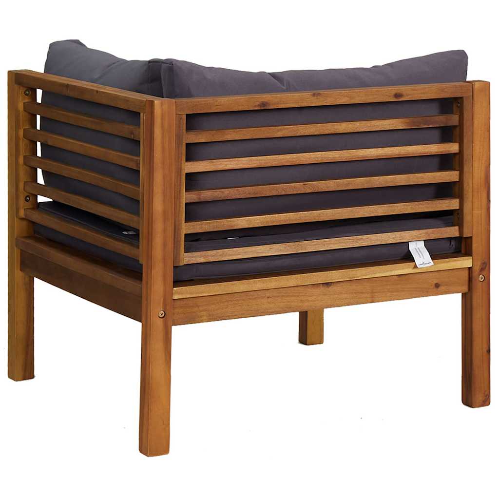 Modulares Ecksofa mit Dunkelgrauen Kissen Massivholz Akazie