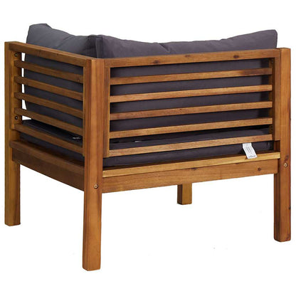 Modulares Ecksofa mit Dunkelgrauen Kissen Massivholz Akazie
