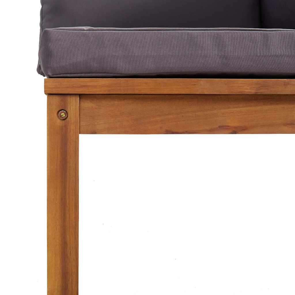 Modulares Ecksofa mit Dunkelgrauen Kissen Massivholz Akazie