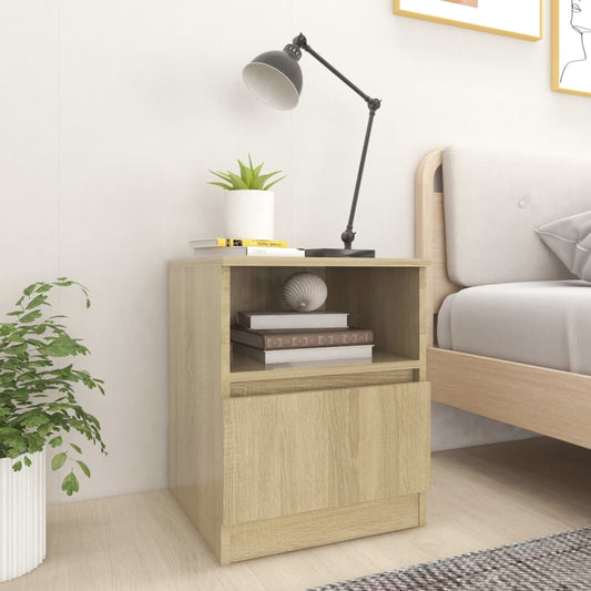 Tables de chevet 2 pcs. Chêne Sonoma 40x40x50 cm matériau bois