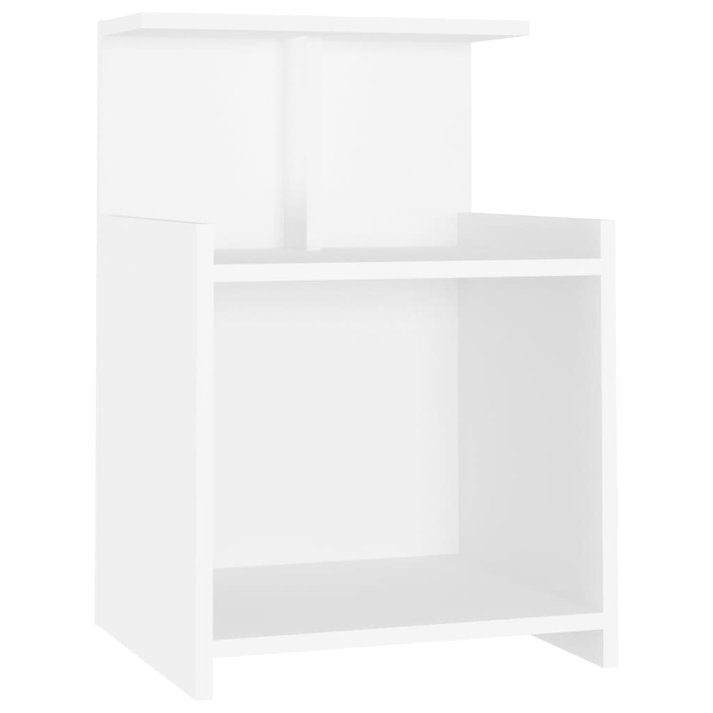 Table de chevet blanche 40x35x60 cm en bois
