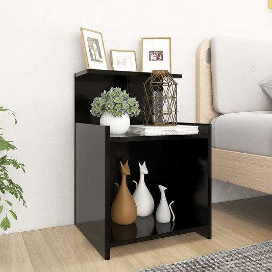 Tables de chevet 2 pcs. Noir 40x35x60 cm en bois