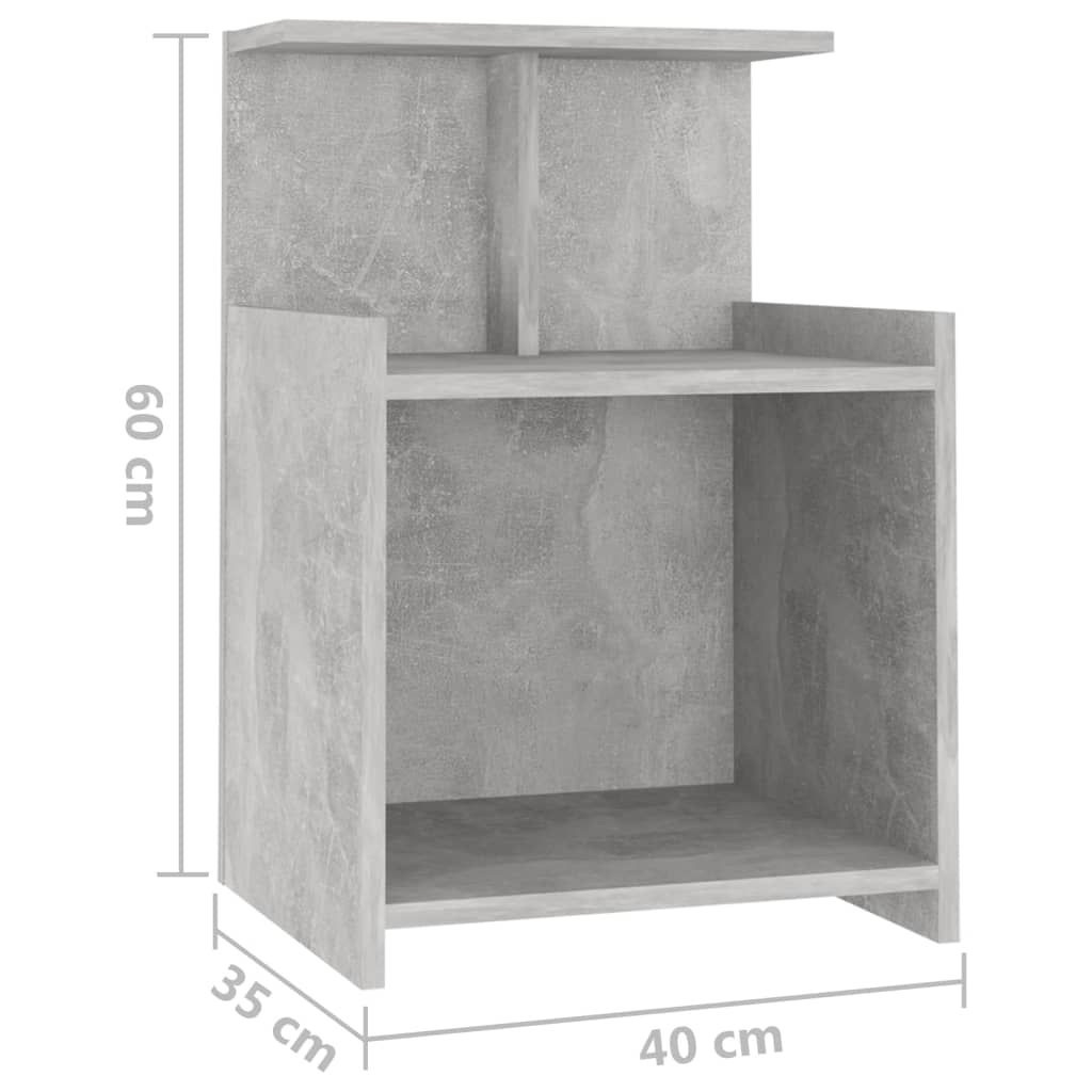 Nachttisch Betongrau 40x35x60 cm Holzwerkstoff