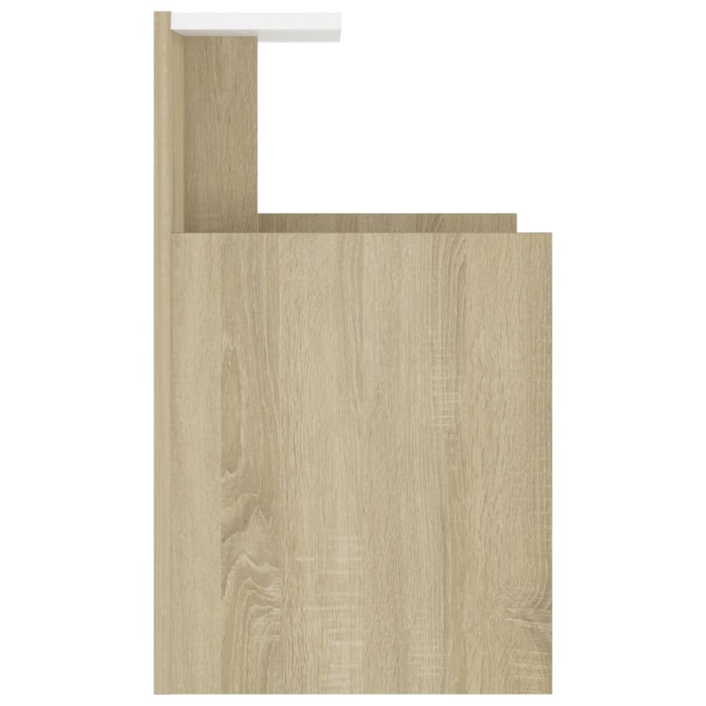 Nachttische 2 Stk. Weiß Sonoma-Eiche 40x35x60 cm Holzwerkstoff