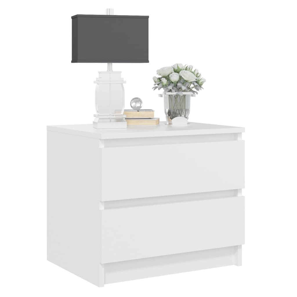 Tables de chevet 2 pcs. Blanc 50x39x43,5 cm en bois