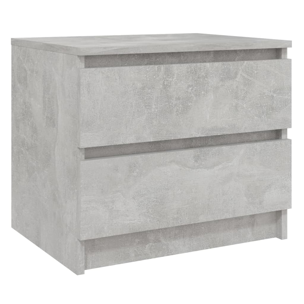 Table de chevet gris béton 50x39x43,5 cm en bois