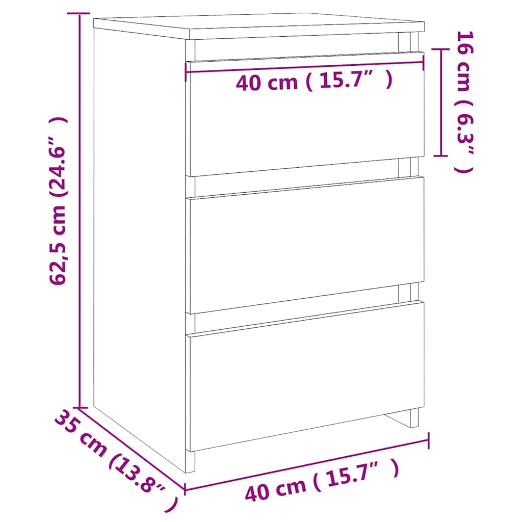 Nachttisch Sonoma-Eiche 40x35x62,5 cm Holzwerkstoff