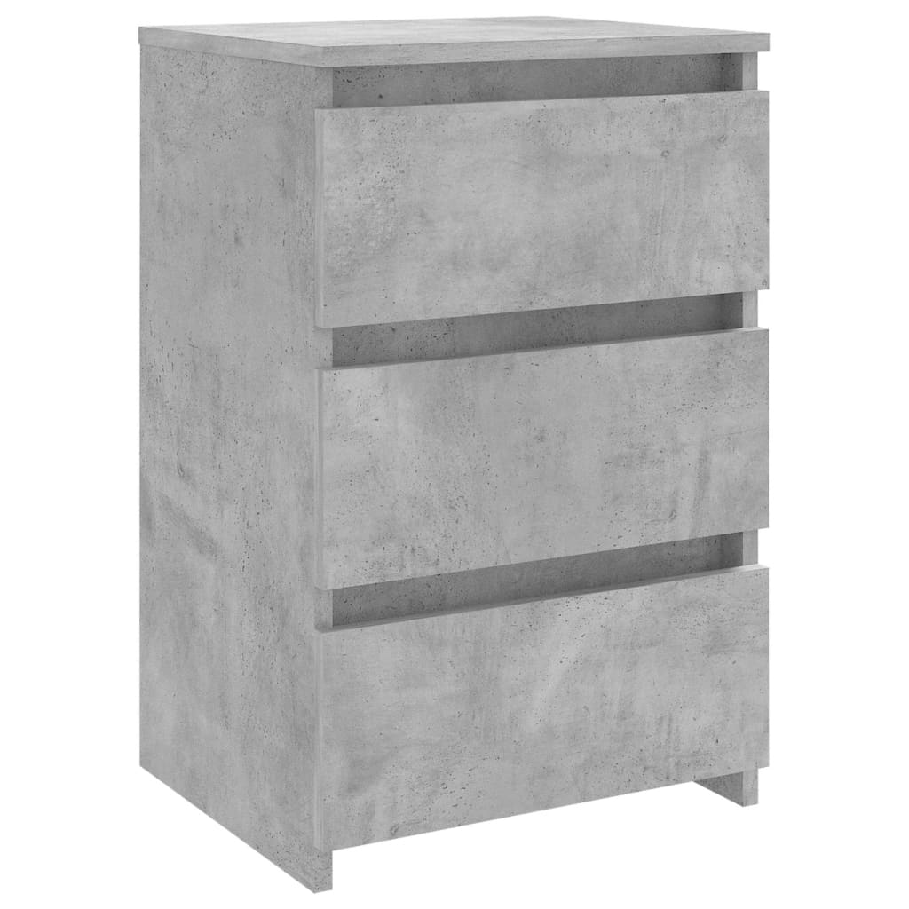 Table de chevet gris béton 40x35x62,5 cm en bois