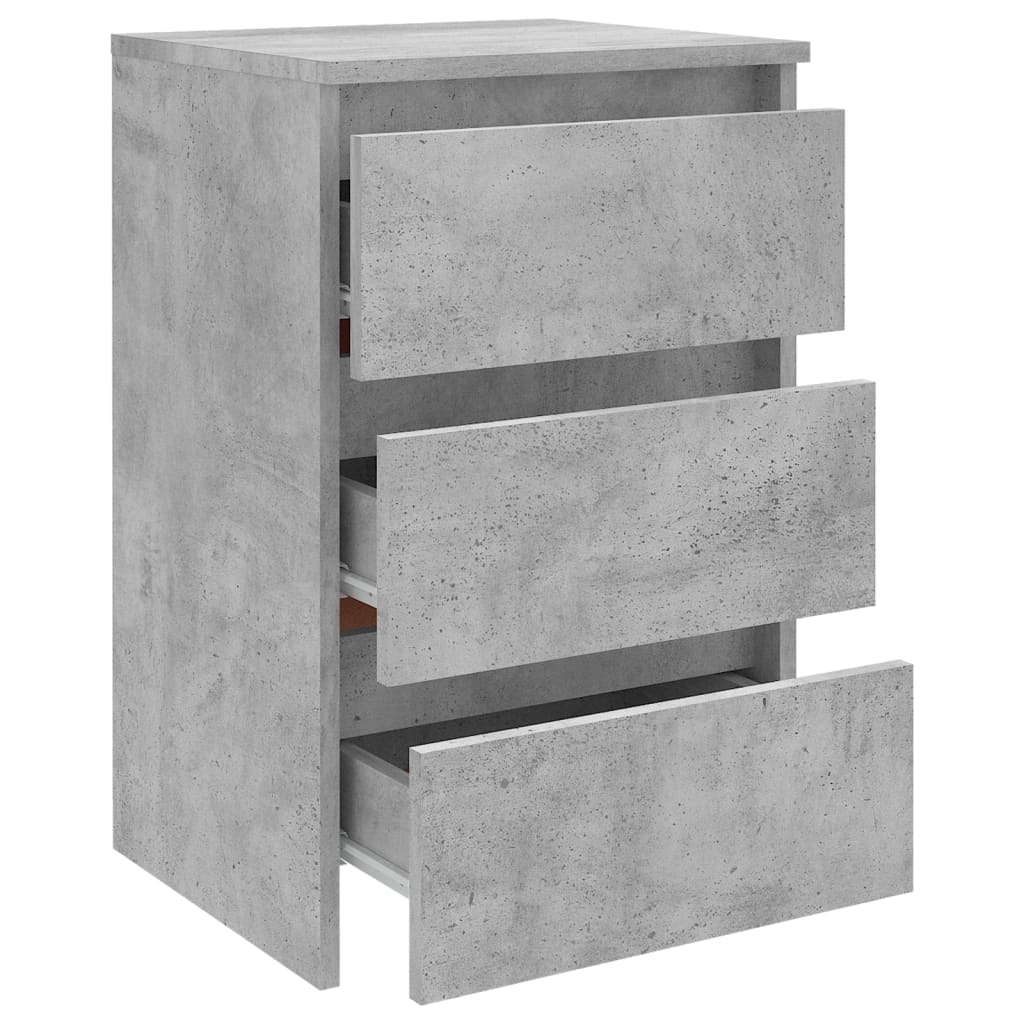 Table de chevet gris béton 40x35x62,5 cm en bois