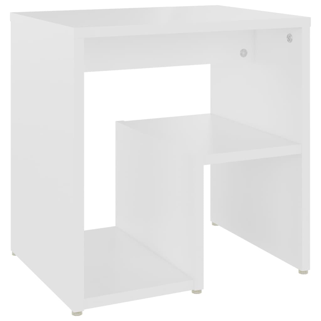 Bedside tables 2 pcs. White 40x30x40 cm wood material