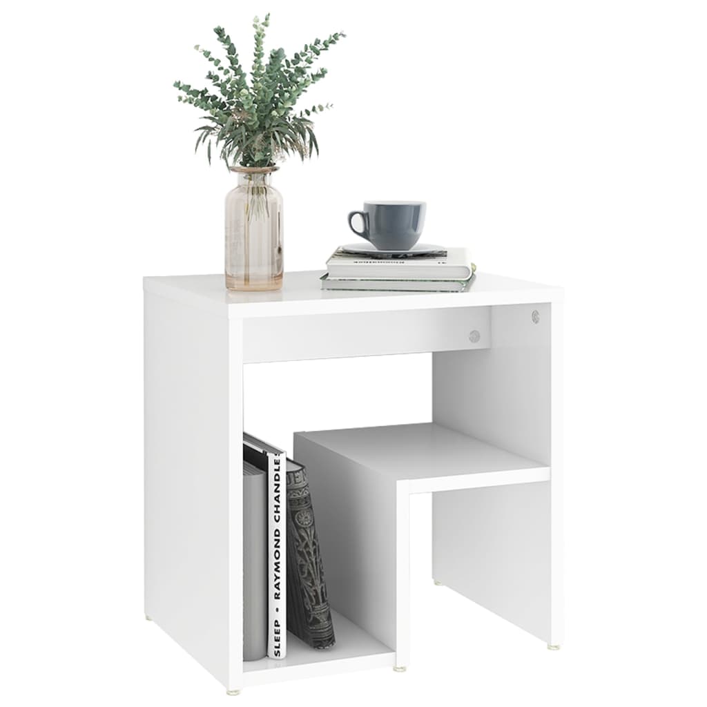 Bedside tables 2 pcs. White 40x30x40 cm wood material