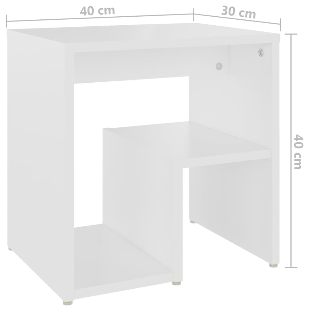 Bedside tables 2 pcs. White 40x30x40 cm wood material