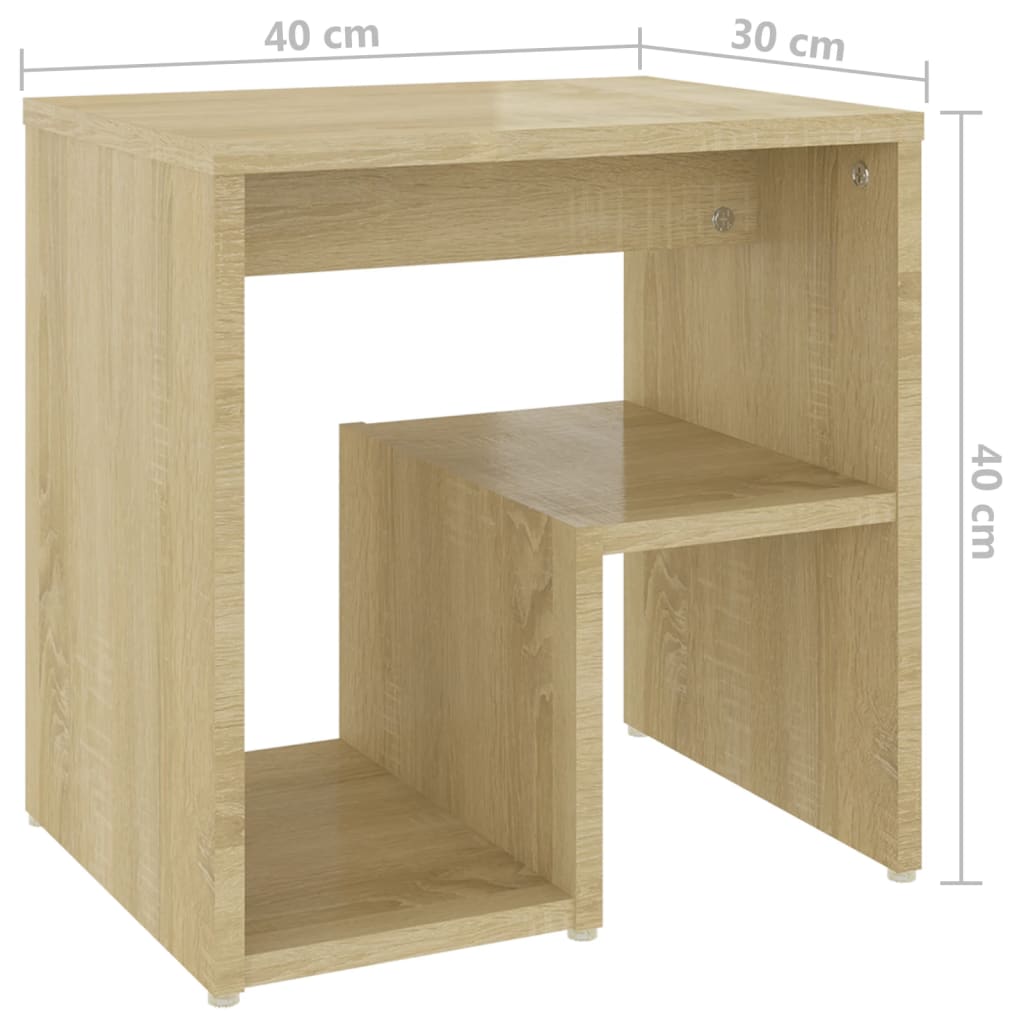Tables de chevet 2 pcs. Chêne Sonoma 40x30x40 cm matériau bois