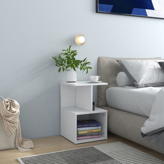 Tables de chevet 2 pcs. Blanc 35x35x55 cm en bois