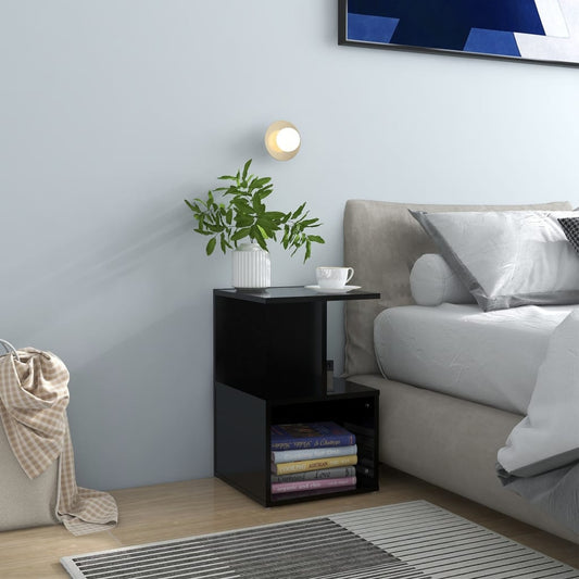 Bedside Table Black 35x35x55 cm Wood Material