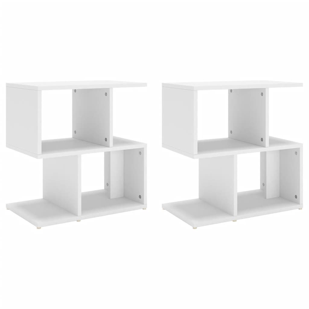 Tables de chevet 2 pcs. Blanc 50x30x51,5 cm en bois