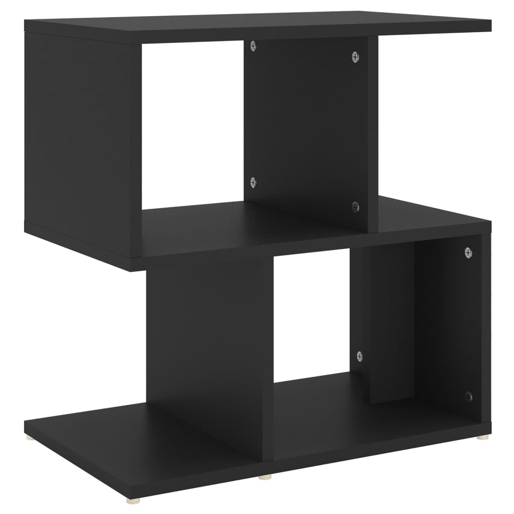 Bedside Table Black 50x30x51.5 cm Wood Material
