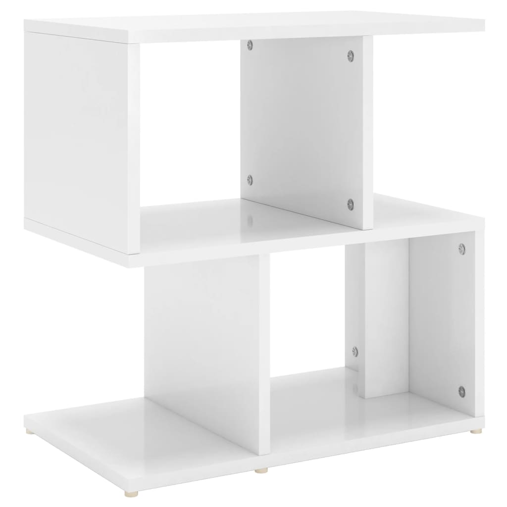 Bedside table high gloss white 50x30x51.5 cm wood material