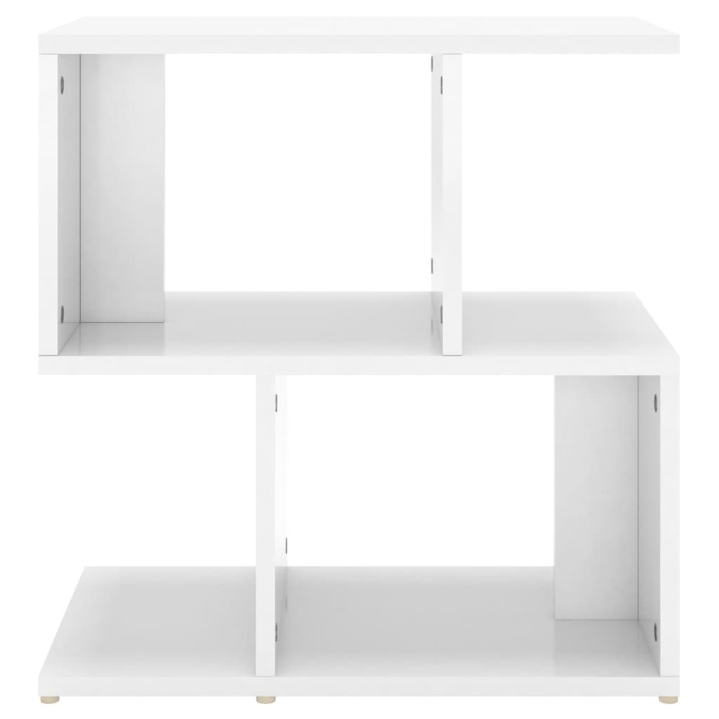 Bedside table high gloss white 50x30x51.5 cm wood material