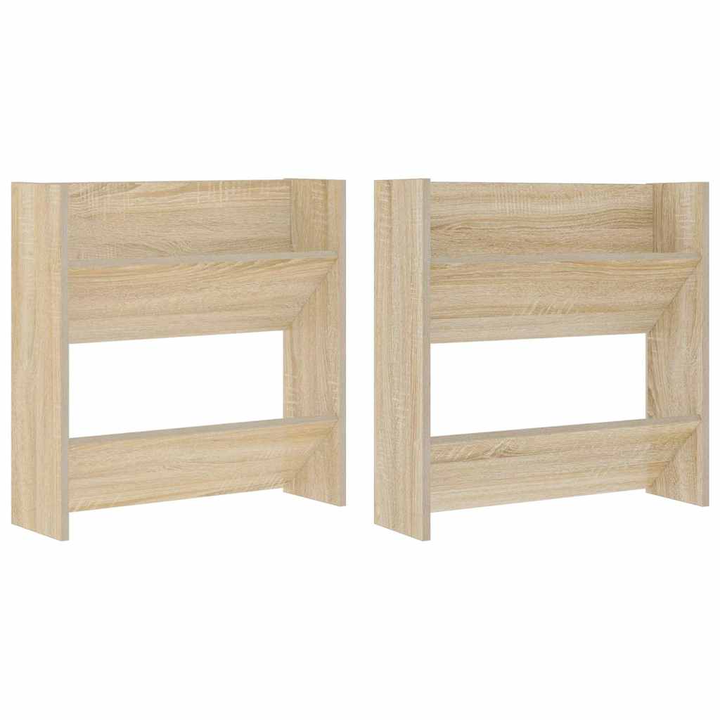 Wand-Schuhschränke 2 Stk. Sonoma-Eiche 60x18x60cm Holzwerkstoff