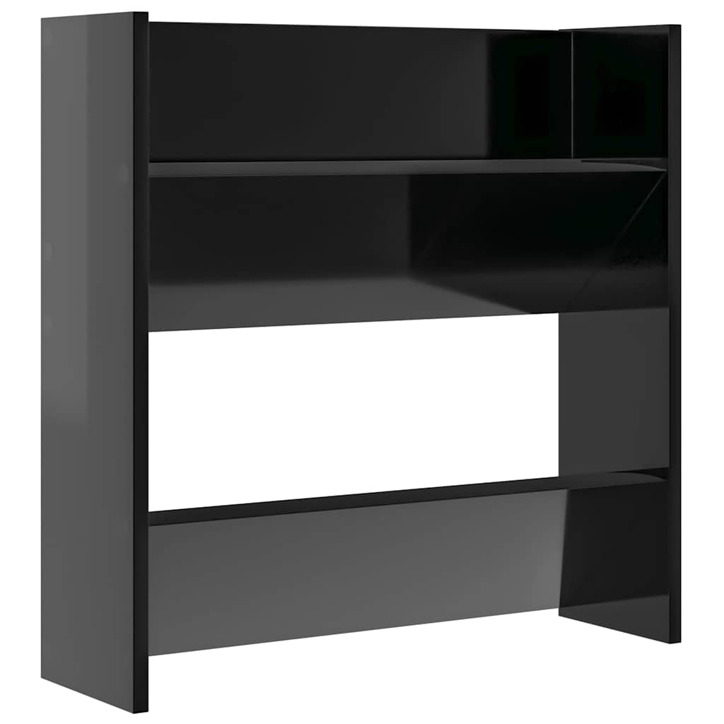 Wand-Schuhschränke 4 Stk. Hochglanz-Schwarz 60x18x60 cm