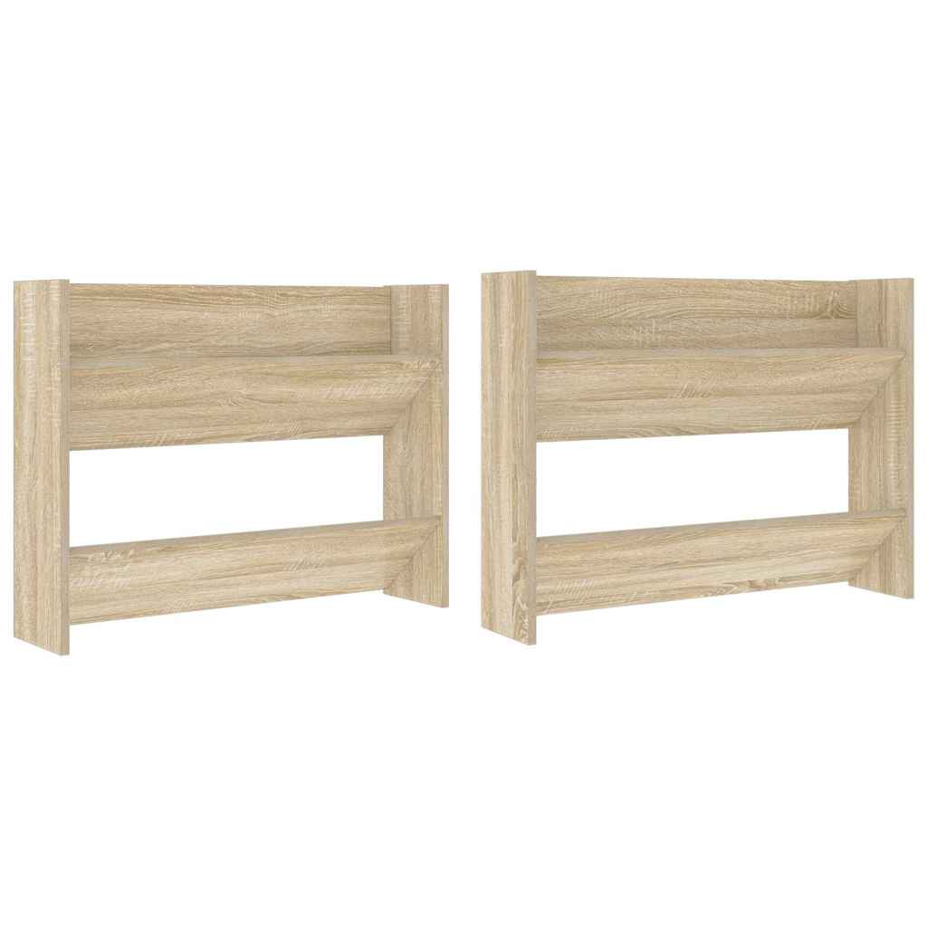 Wand-Schuhschränke 2 Stk. Sonoma-Eiche 80x18x60cm Holzwerkstoff