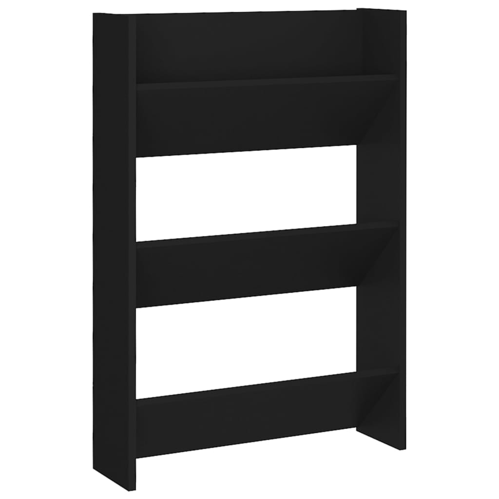 Wand-Schuhschränke 2 Stk. Schwarz 60x18x90 cm Holzwerkstoff