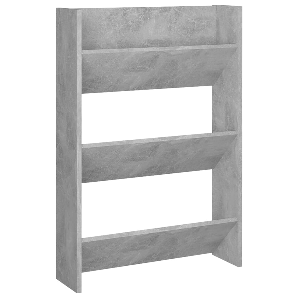 Wand-Schuhschränke 2 Stk. Betongrau 60x18x90 cm Holzwerkstoff