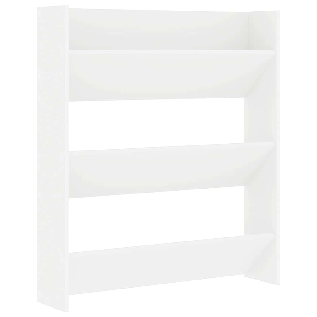 Wand-Schuhschrank Weiß 80x18x90 cm Holzwerkstoff