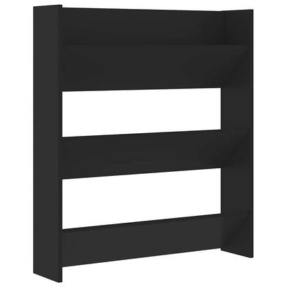 Wand-Schuhschrank Schwarz 80x18x90 cm Holzwerkstoff